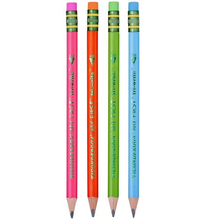 Ticonderoga My First Tri-Write Wood-Cased Pencils, Neon Assorted, PK24, 24PK 13012